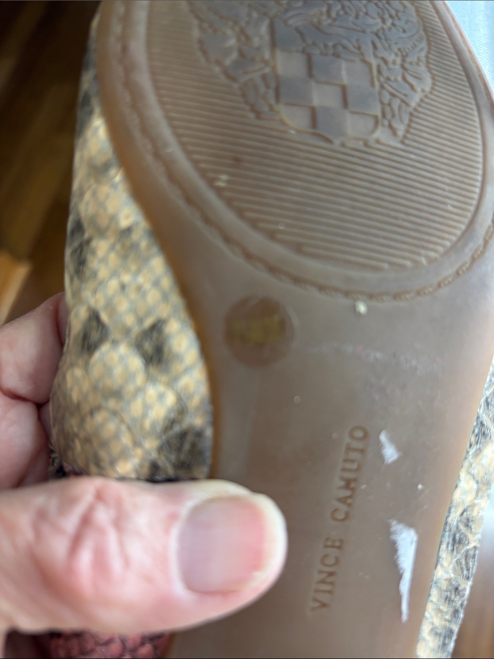 Vince Comuto Leather Snakeskin Ballet Flats Size 7.5 M - Picture 10 of 14